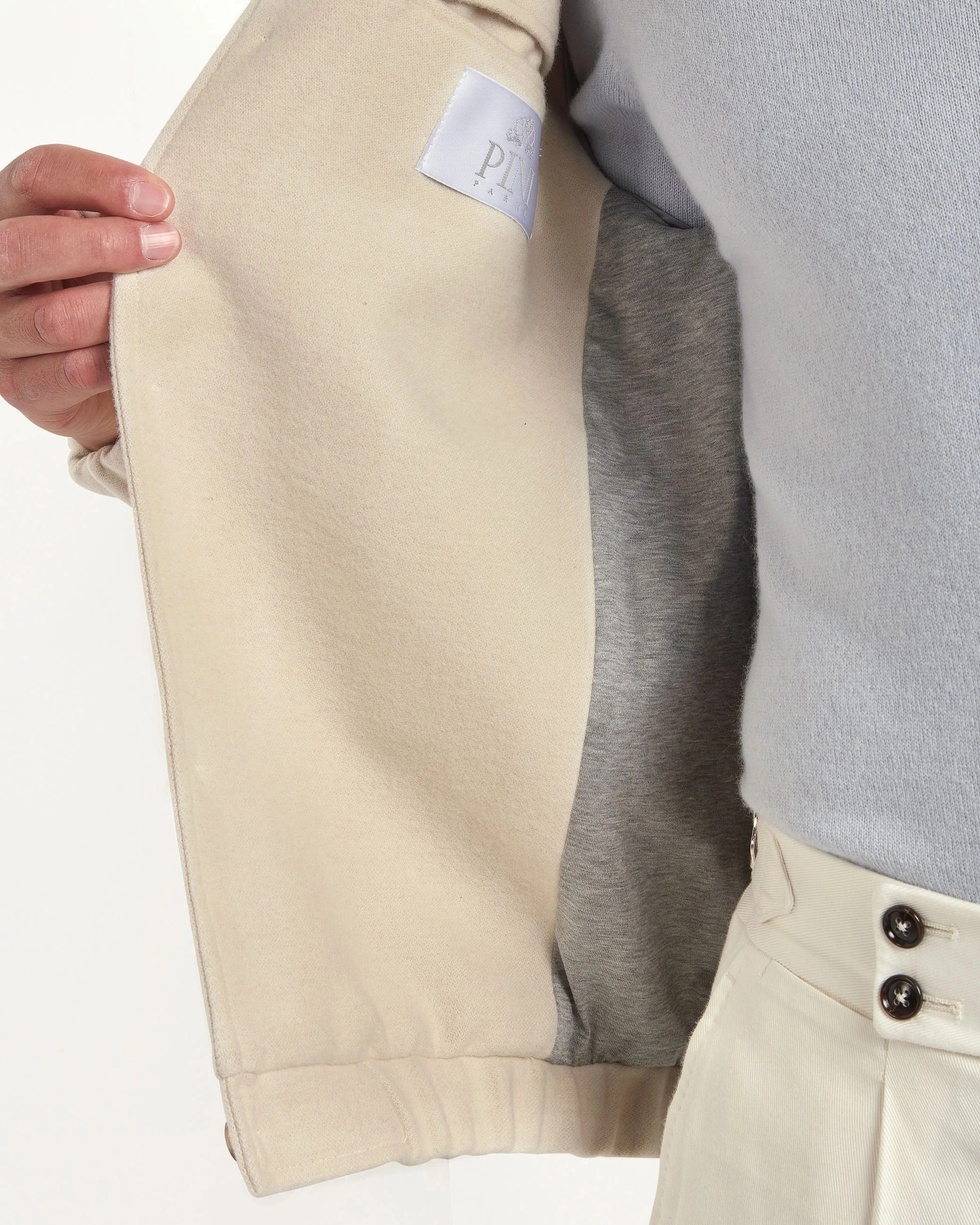 Off-white bomber jacket - Made in Italy Casual Feel Casual Fit Layer