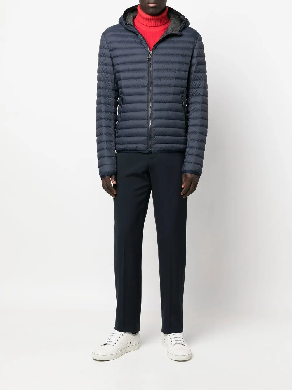 quilted hooded down jacket