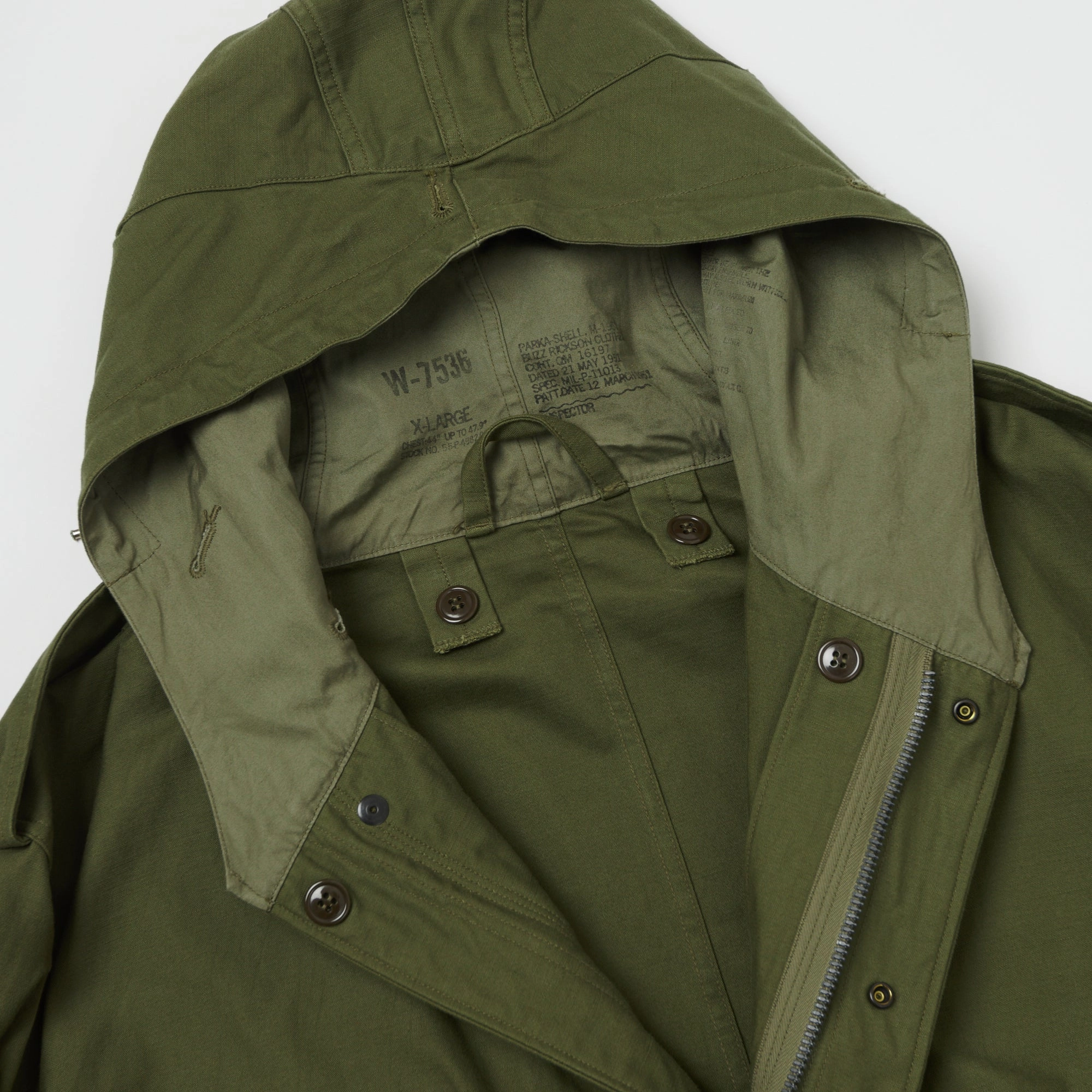 Modern City Outfit Soft Fleece Buzz Rickson's U.S. Army M-51 Fishtail Parka - Olive Drab