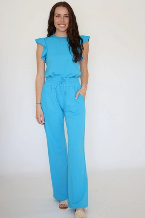 Quincy Pants - Malibu Blue-(FINAL SALE) AntiSnag Fabric