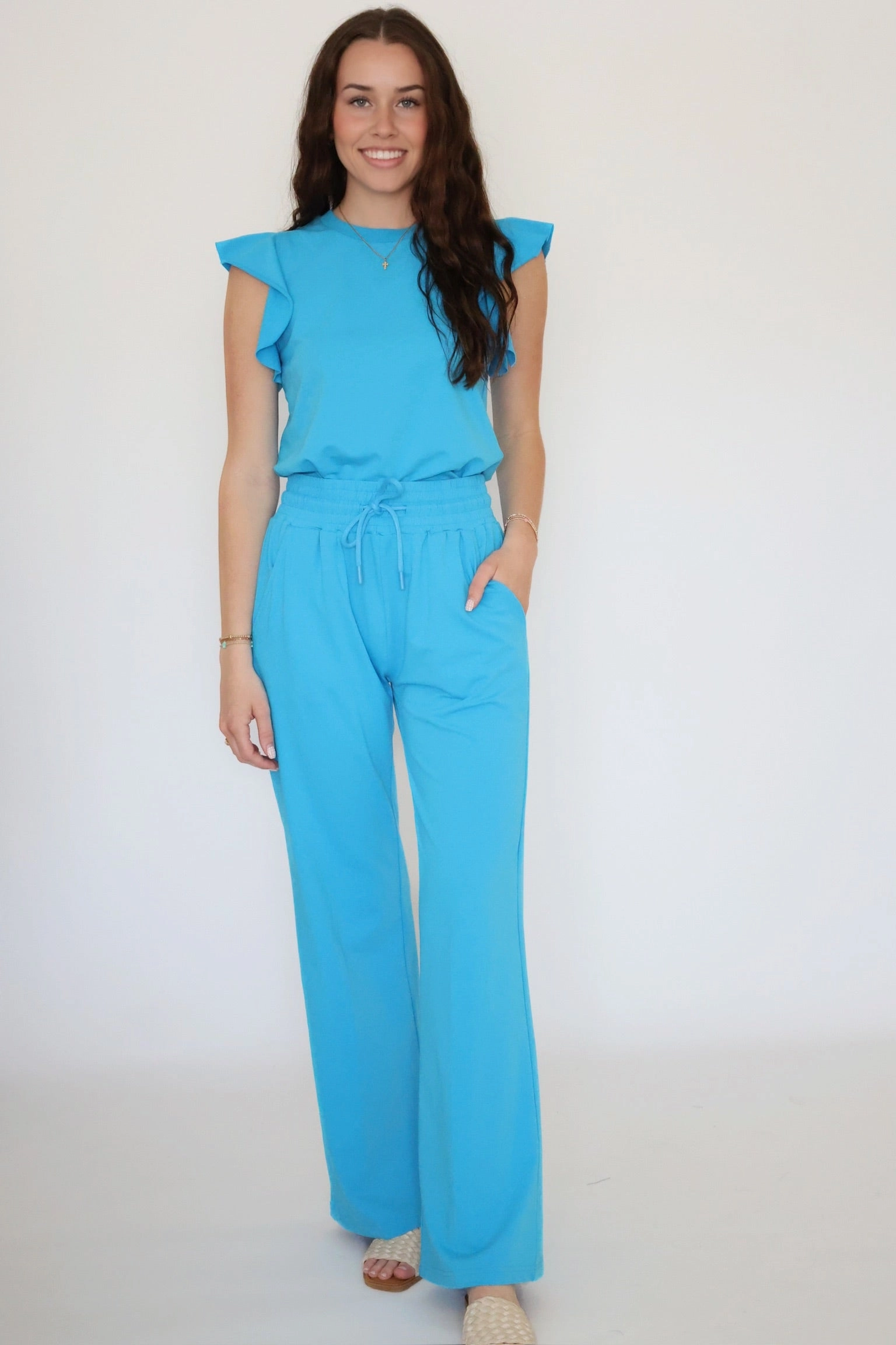 Quincy Pants - Malibu Blue-(FINAL SALE) AntiSnag Fabric