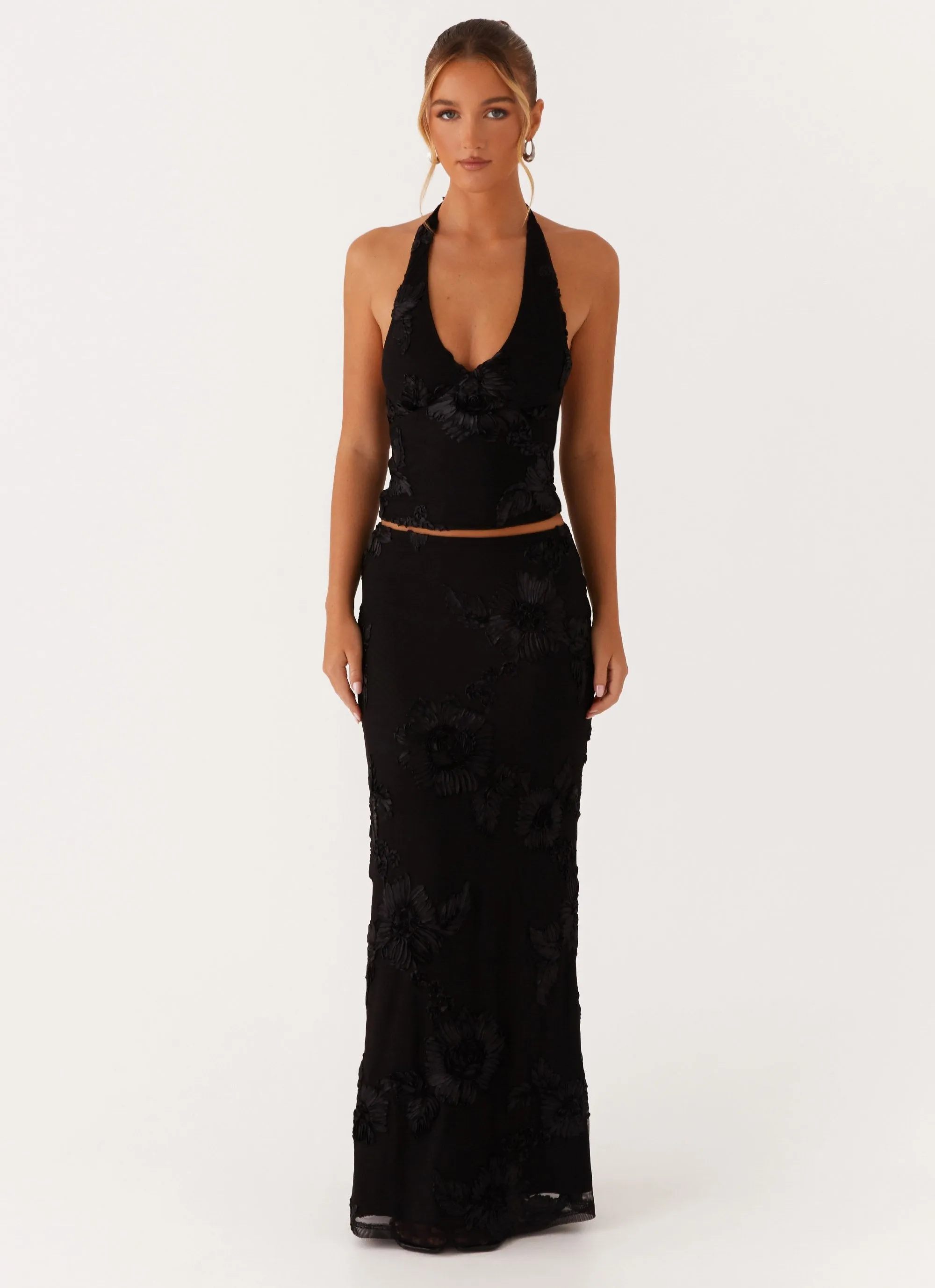Radiate Maxi Skirt - Black Fresh Energy Boutique Exclusive