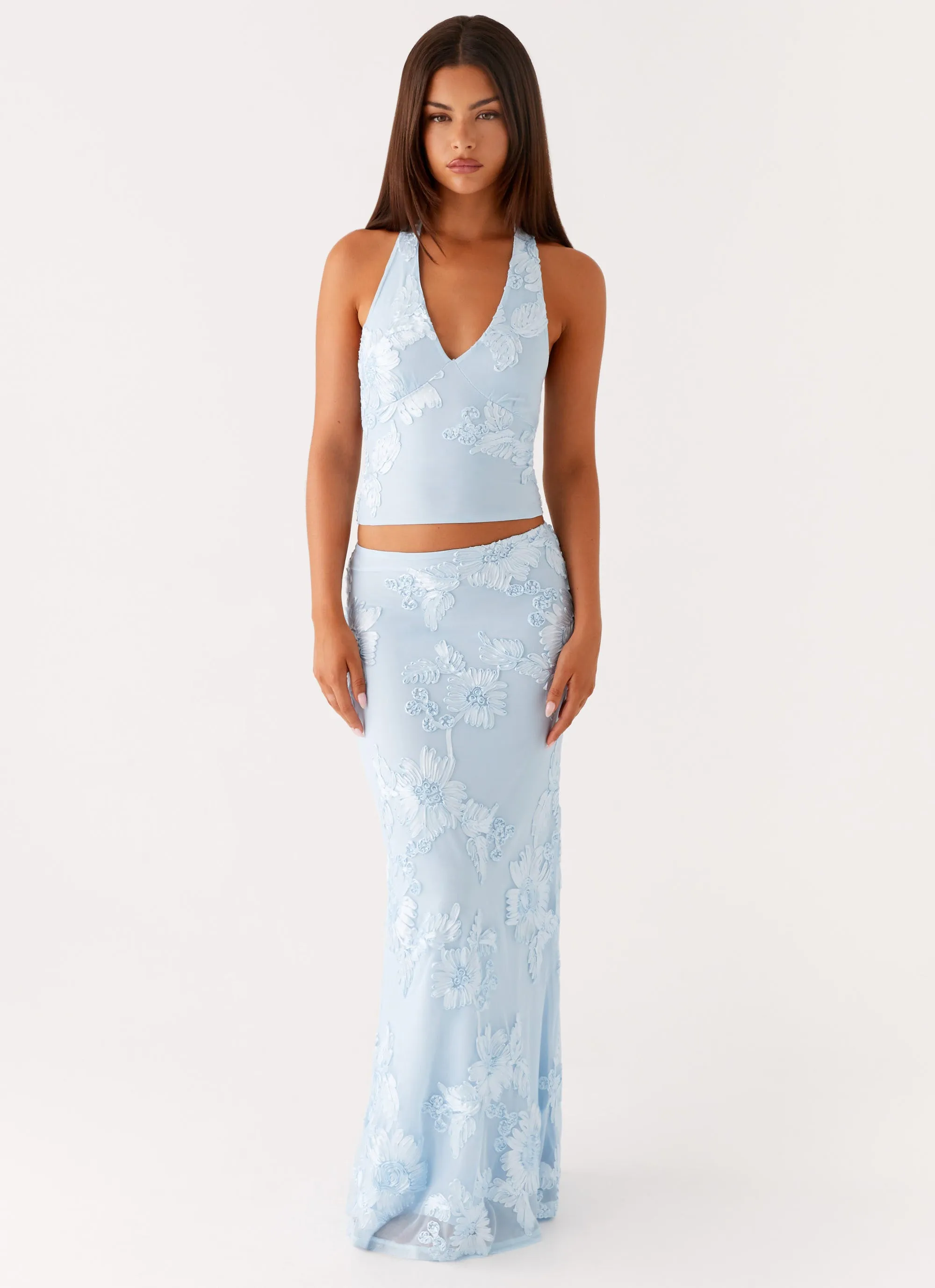 Radiate Maxi Skirt - Blue Machine wash safe