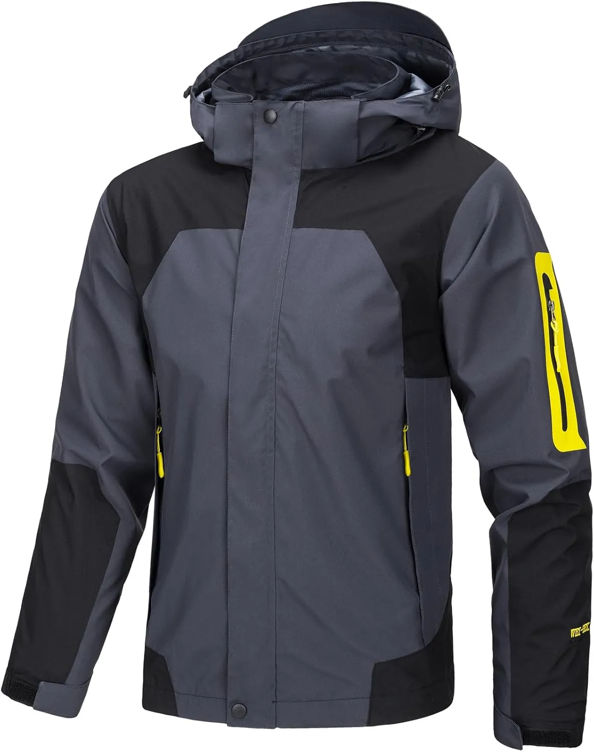 Rain Jacket for Men Lightweight Jacket with Detachable Hood Mountain Softshell Windbreaker Hiking Casual Raincoat