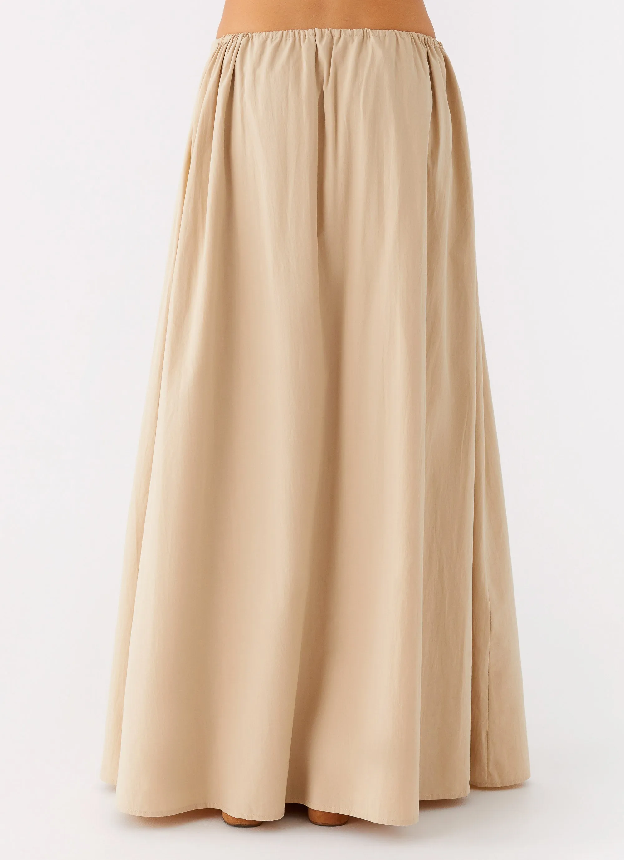 Randy Maxi Skirt - Tan Multi Purpose Fabric Clean Finish