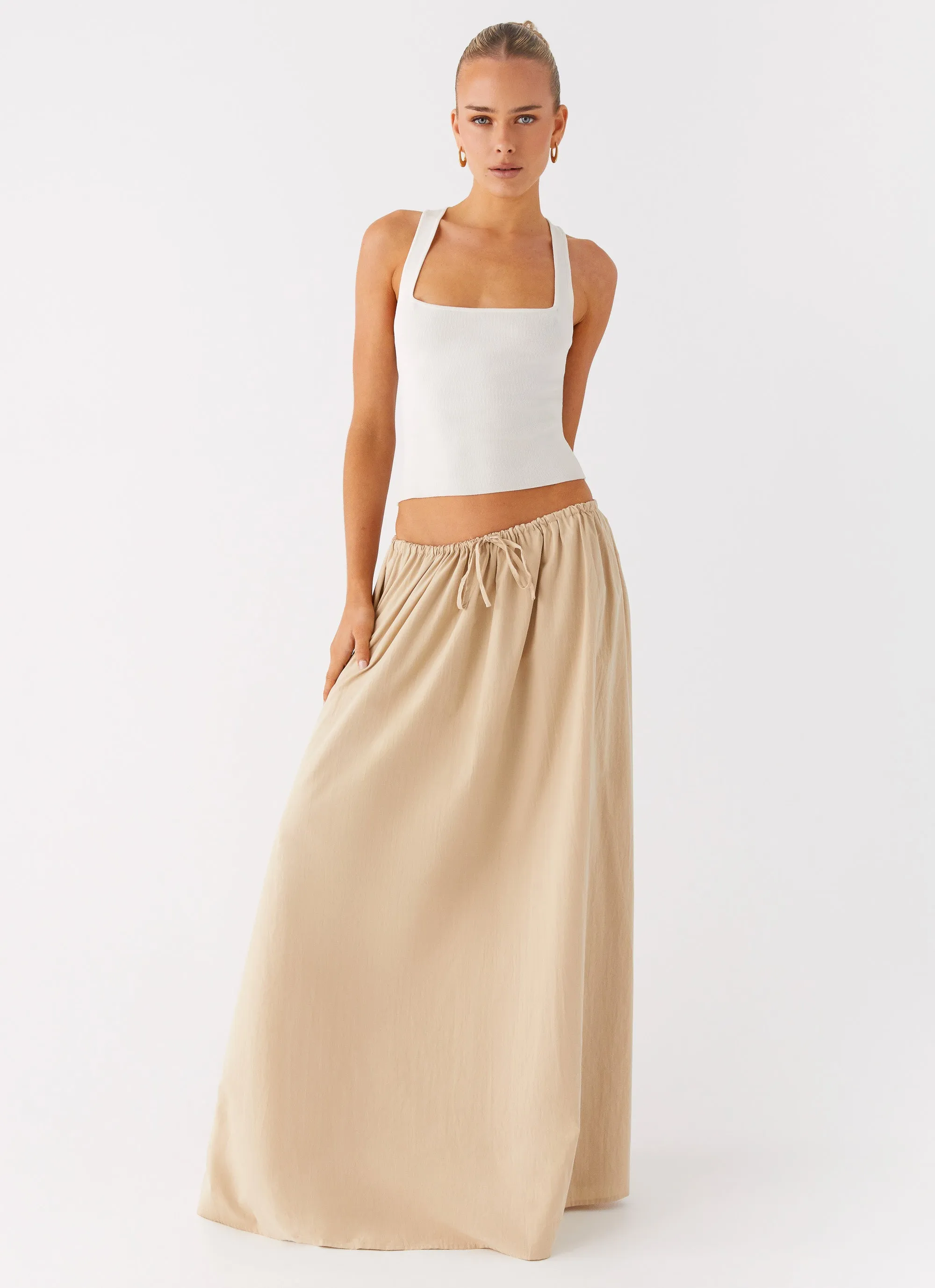 high contrast Randy Maxi Skirt - Tan