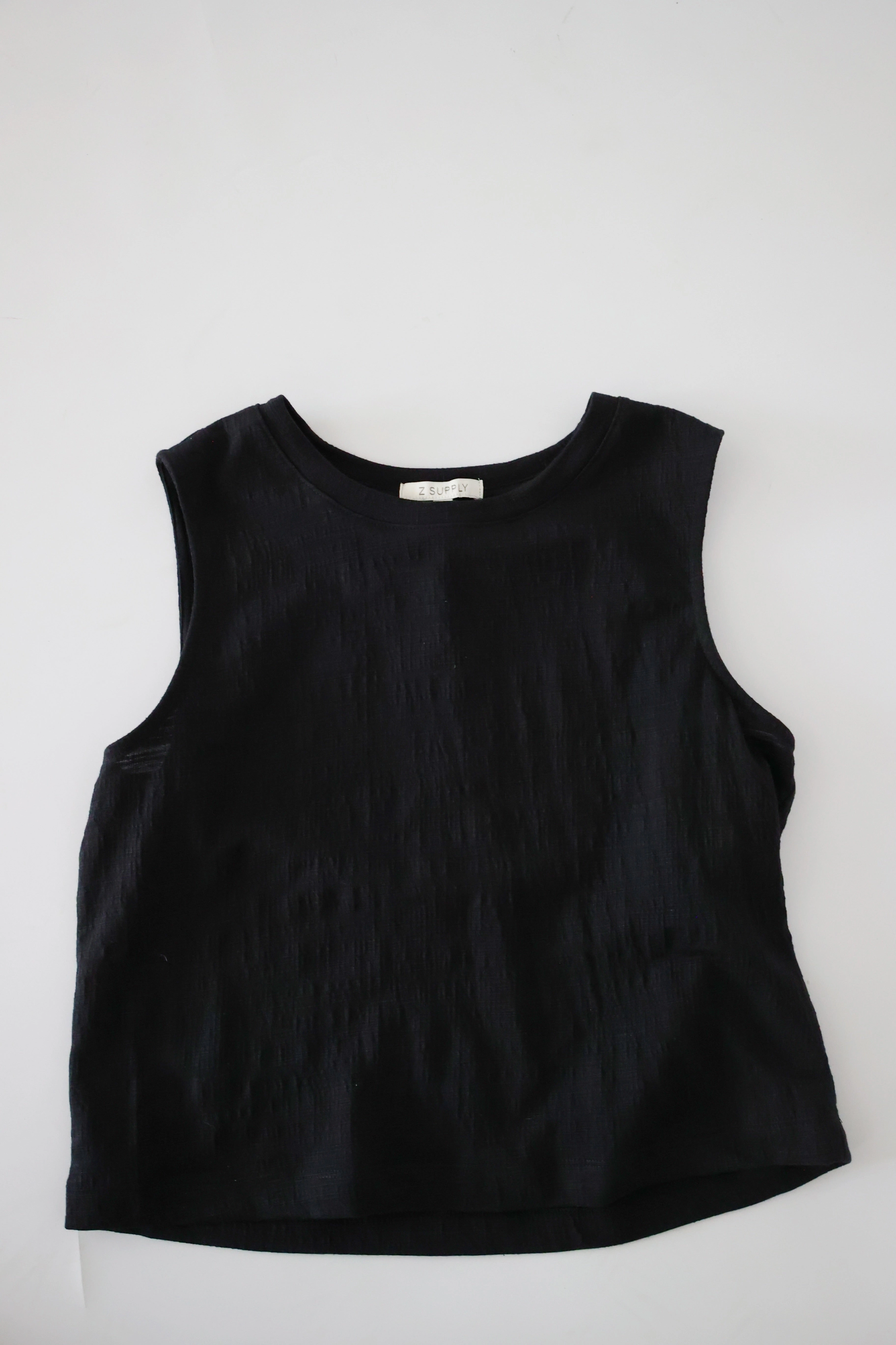 Garment Washed Finish Sloane Textured Top - Black