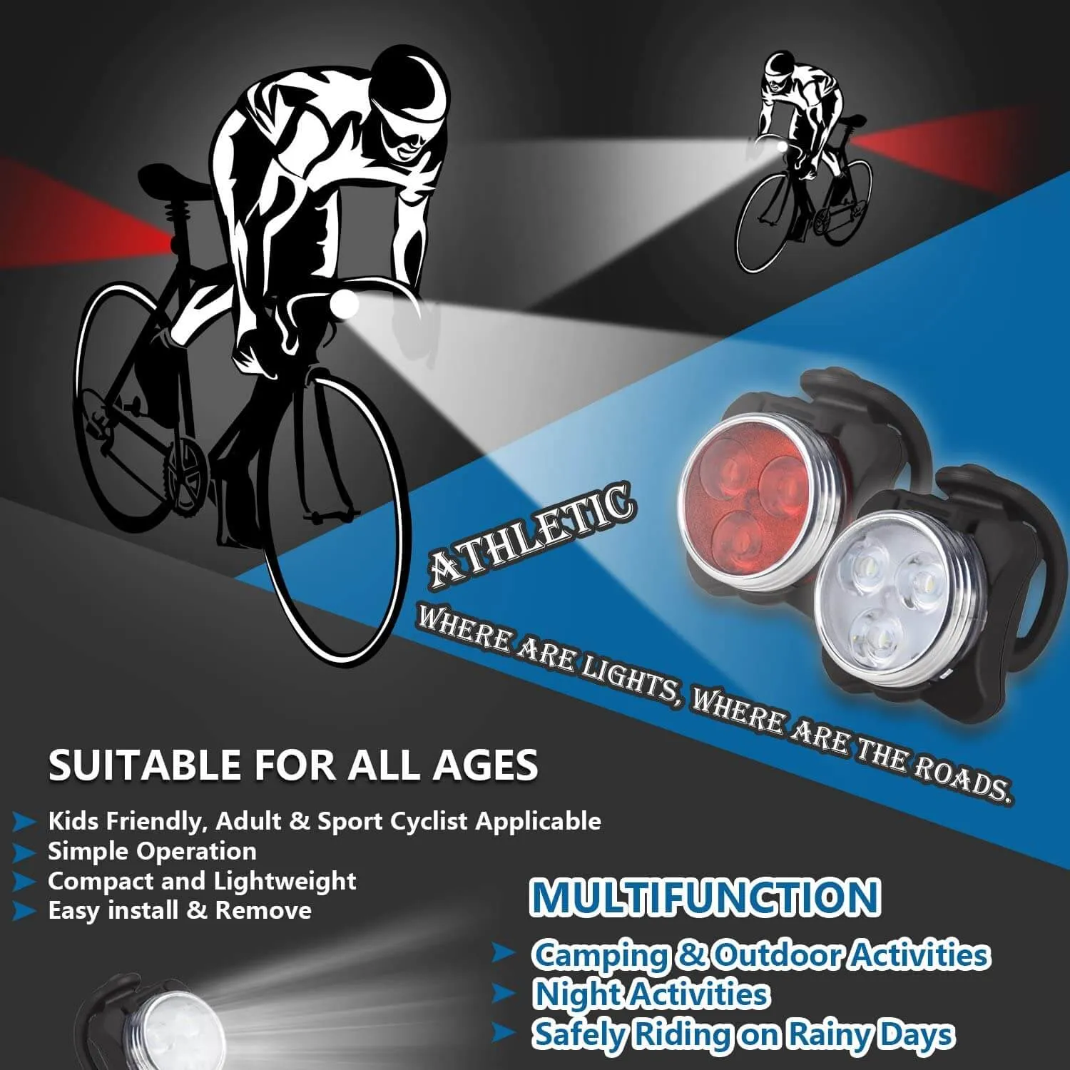 Rechargeable LED Bike Light Sets