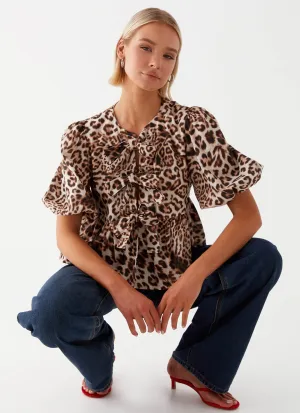 BreathableFabricTech Western Wind Tie Top - Leopard