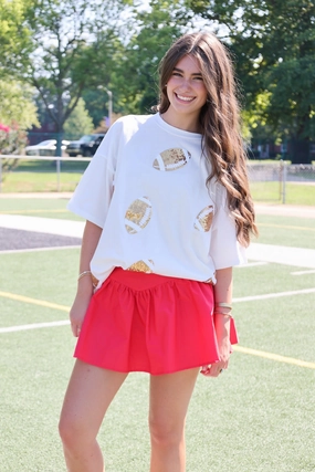 Friction Resistant Shoulder Casual Button-Down From the Stands Skort