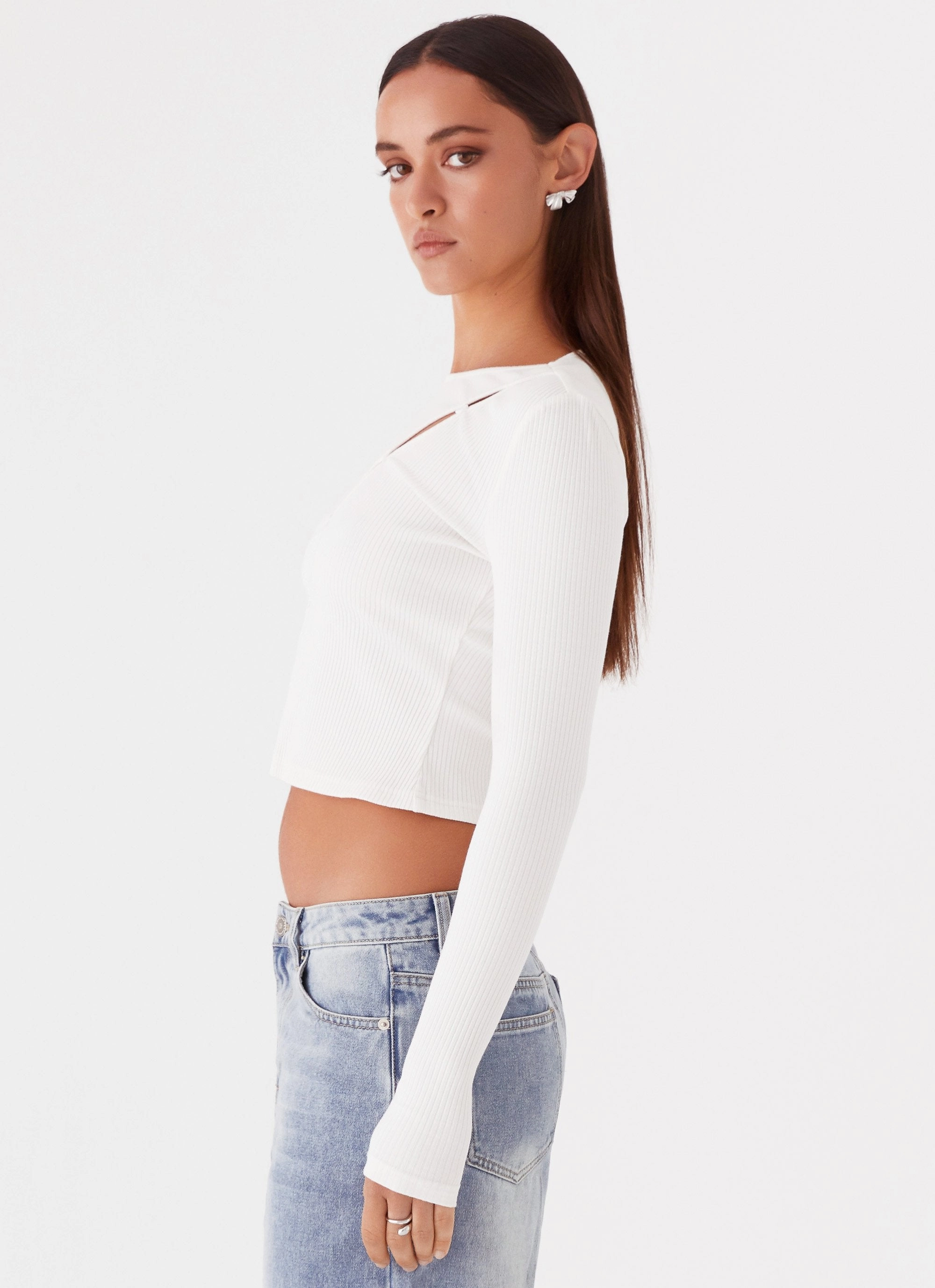 HighElasticity Thread ComfortStretch Cassius Long Sleeve Top - Ivory