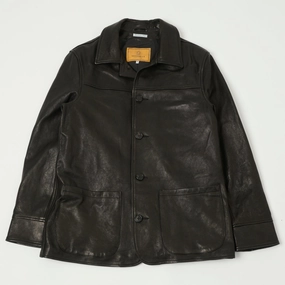 Mild Day Outfit Rainy Day Option Shangri-La Heritage 'Enzo' Leather Car Coat - Black