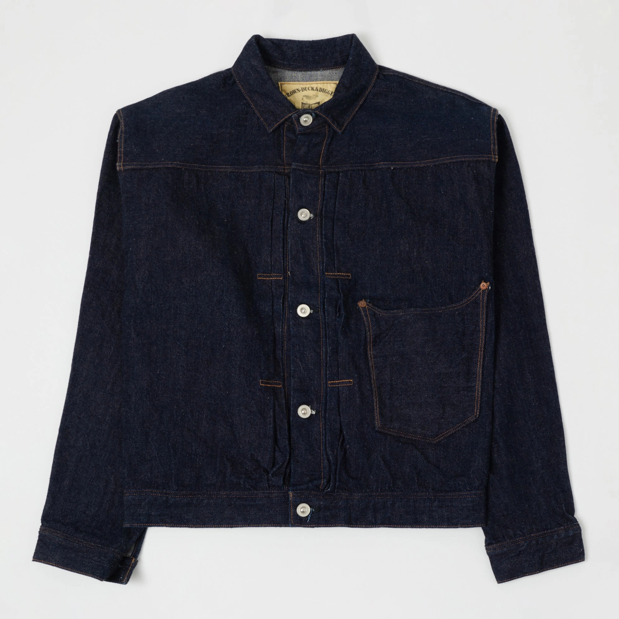 Warehouse & Co 'Brown-Duck & Digger' Denim Blouse Jacket - Rinsed Hypoallergenic Textile