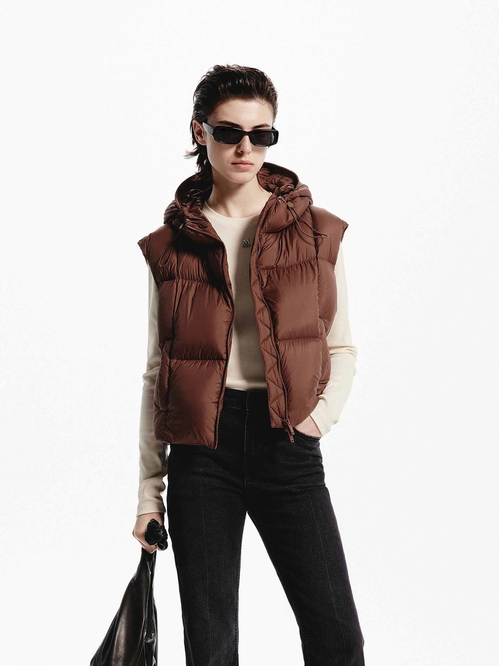 Hooded Quilted Puffer Vest StretchFit Silhouette