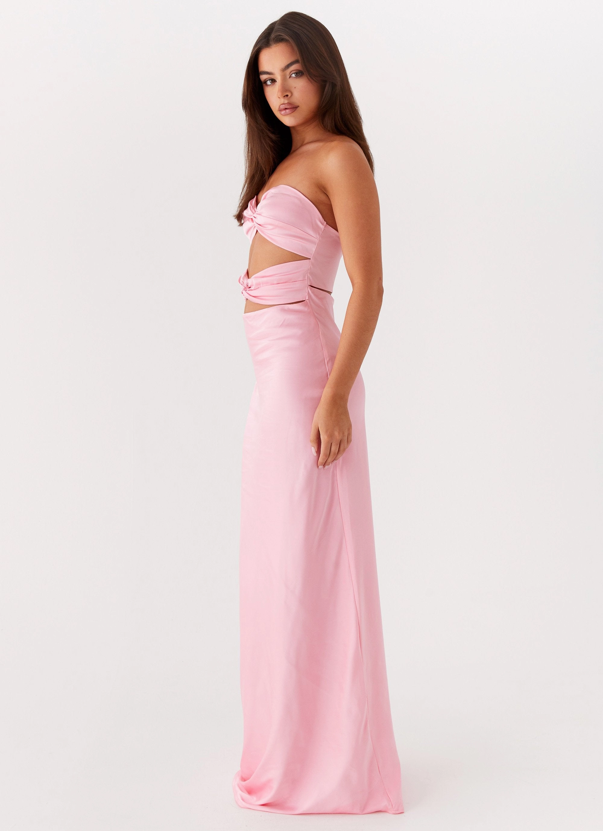 Tianna Strapless Maxi Dress - Pink Light Elegance Smooth Drape
