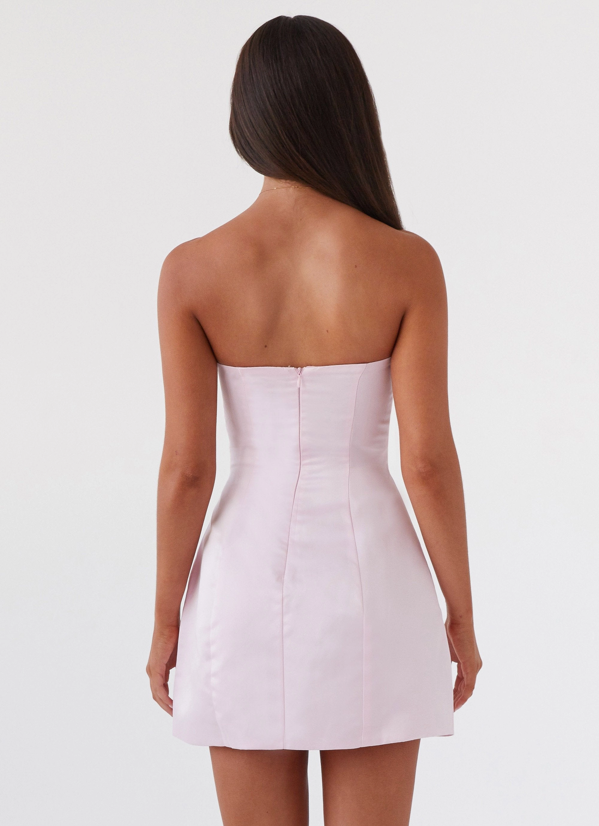 Sleek And Stylish Girl Crush Bow Mini Dress - Pink