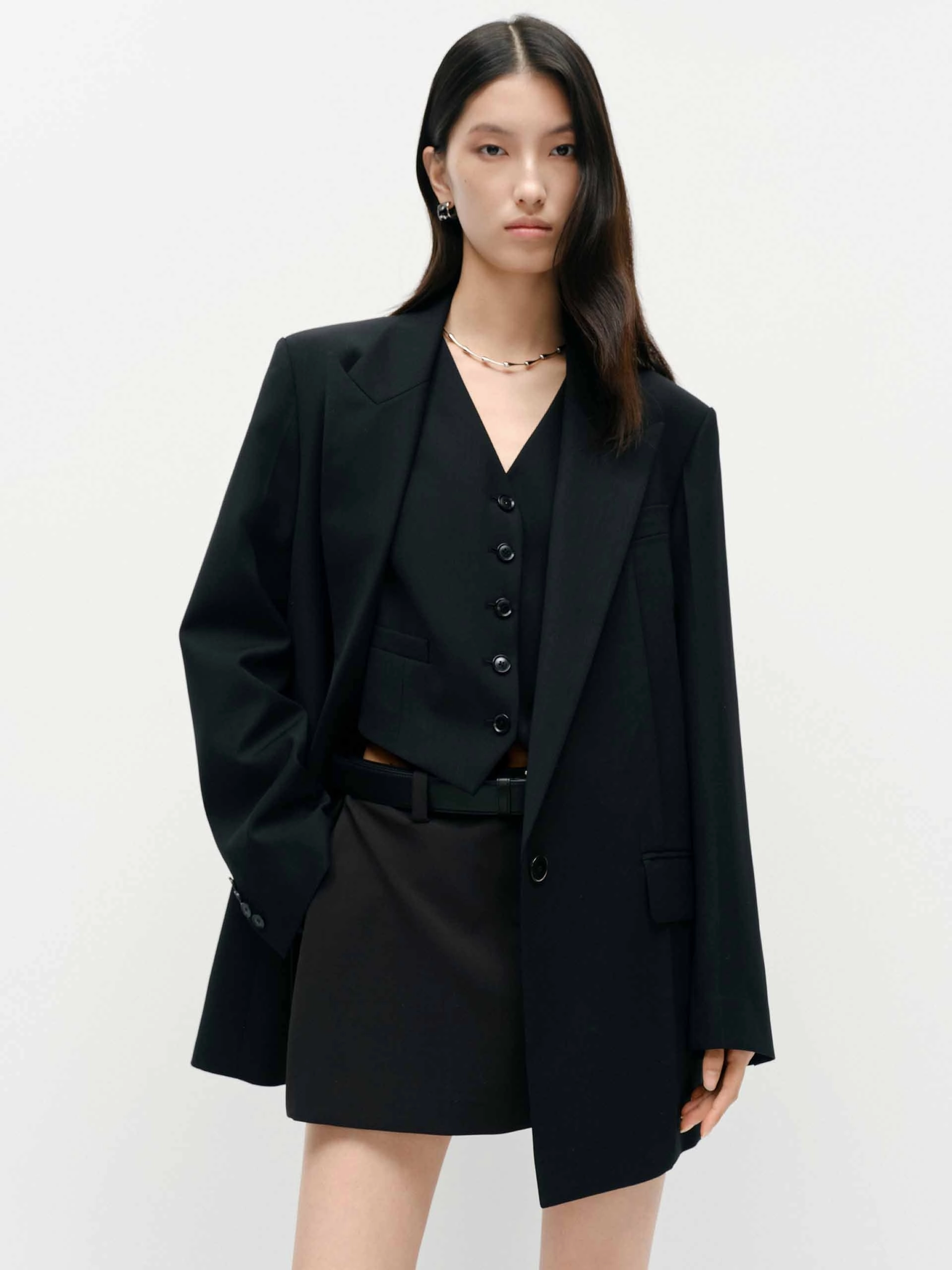 Relaxed Structured Blazer Wind Chill Protection Canvas Make