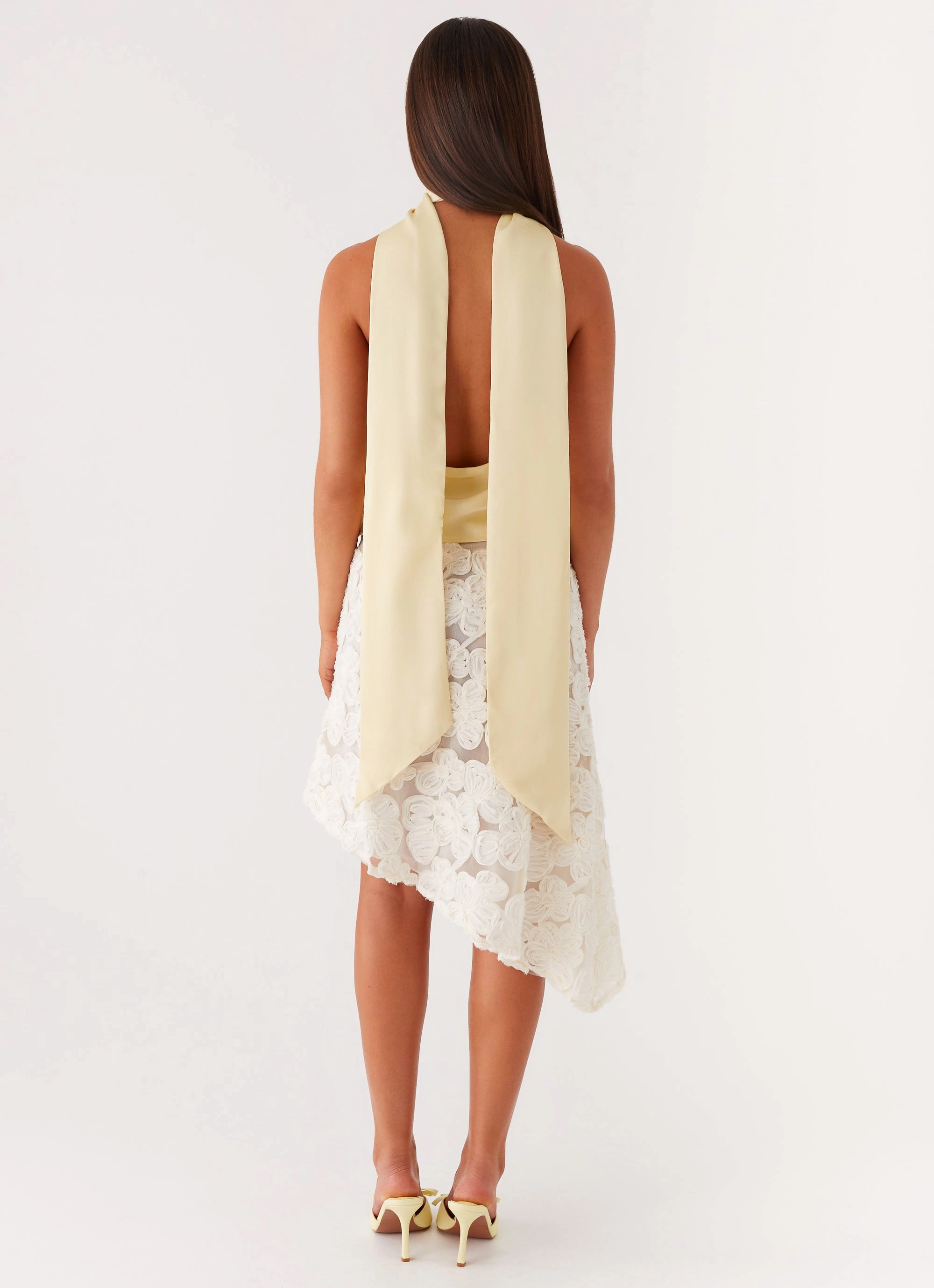 Catching Feelings Top - Yellow Temperature Control Fabric V Neck Design