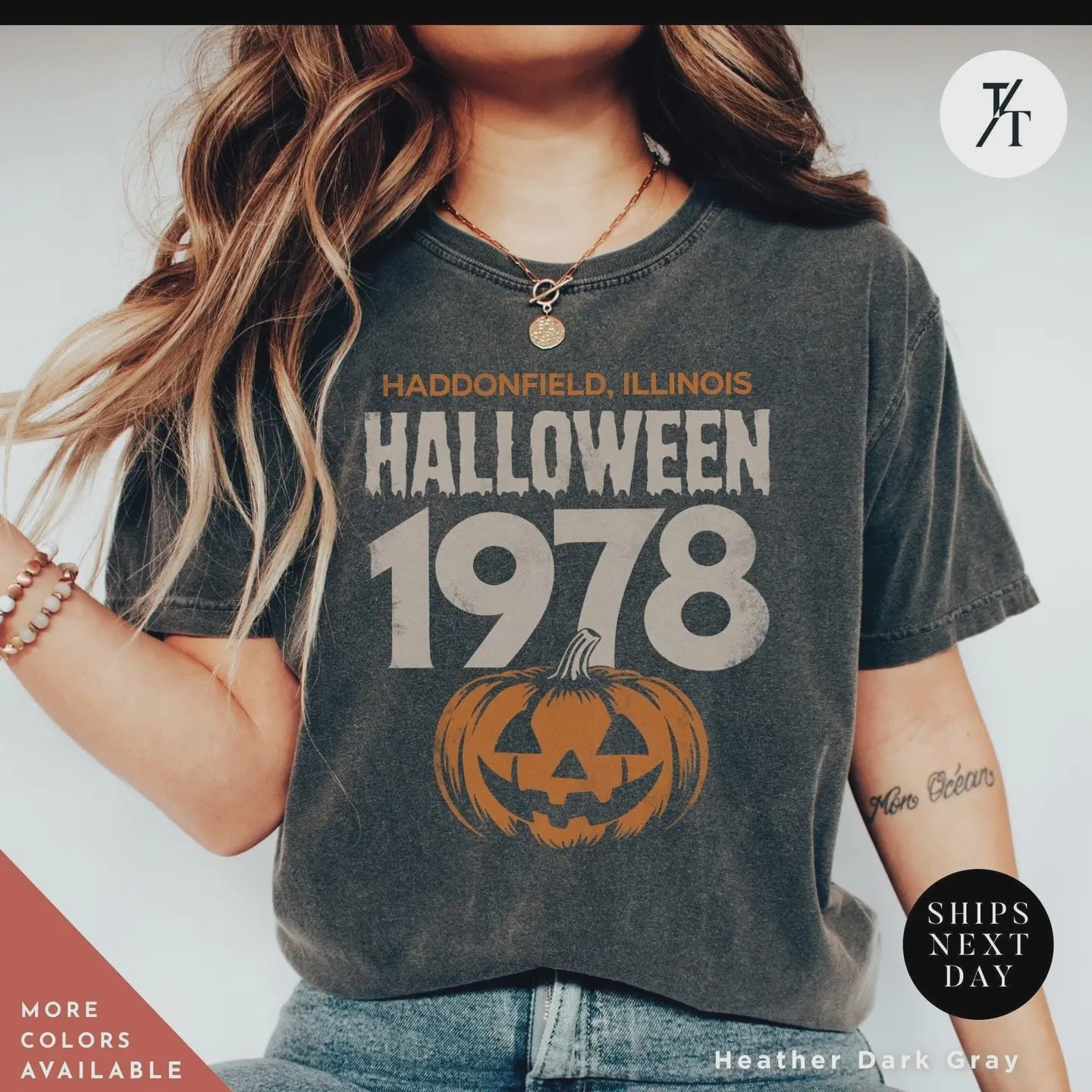 DoubleLayeredFabric Four Way Stretch Fabric Retro 1978 Halloween Tee