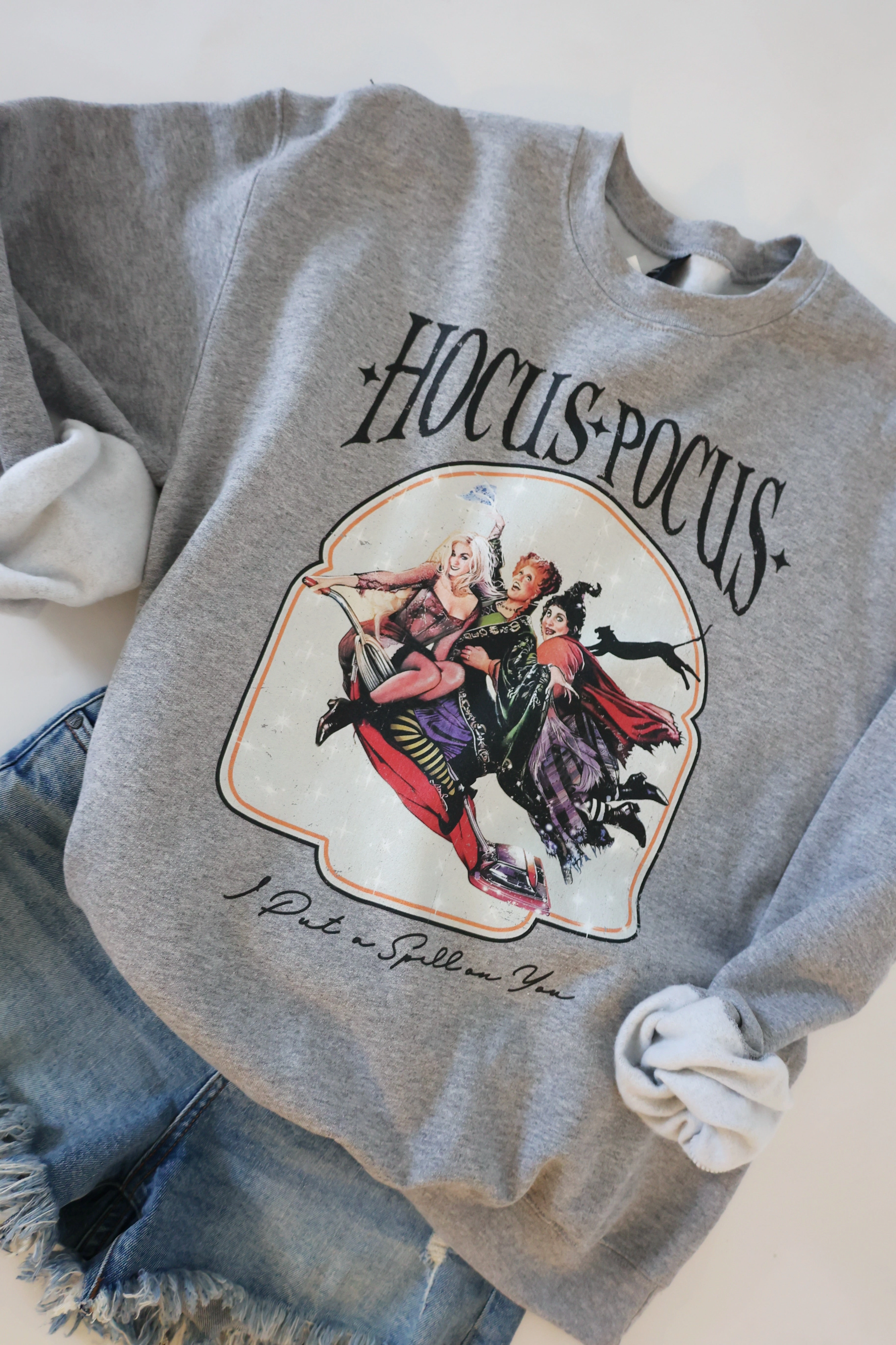 Retro Hocus Pocus Sweatshirt LightReflective Soft Touch Texture