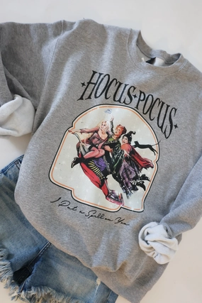 Durable Reinforced Elbow Patches Moisture Management Retro Hocus Pocus Sweatshirt