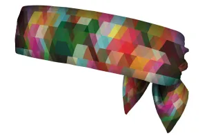 REVERSIBLE Geometric Rainbow/Tie Dye Rainbow Head Tie (SKU 2110 HTB)