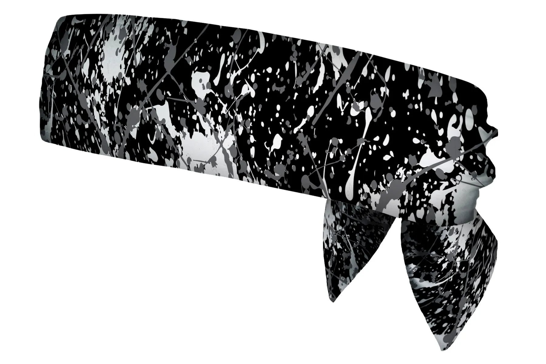 REVERSIBLE Paint Splatter Neon/Black White Head Tie (SKU 3107 HTB)
