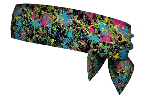 REVERSIBLE Paint Splatter Neon/Black White Head Tie (SKU 3107 HTB)