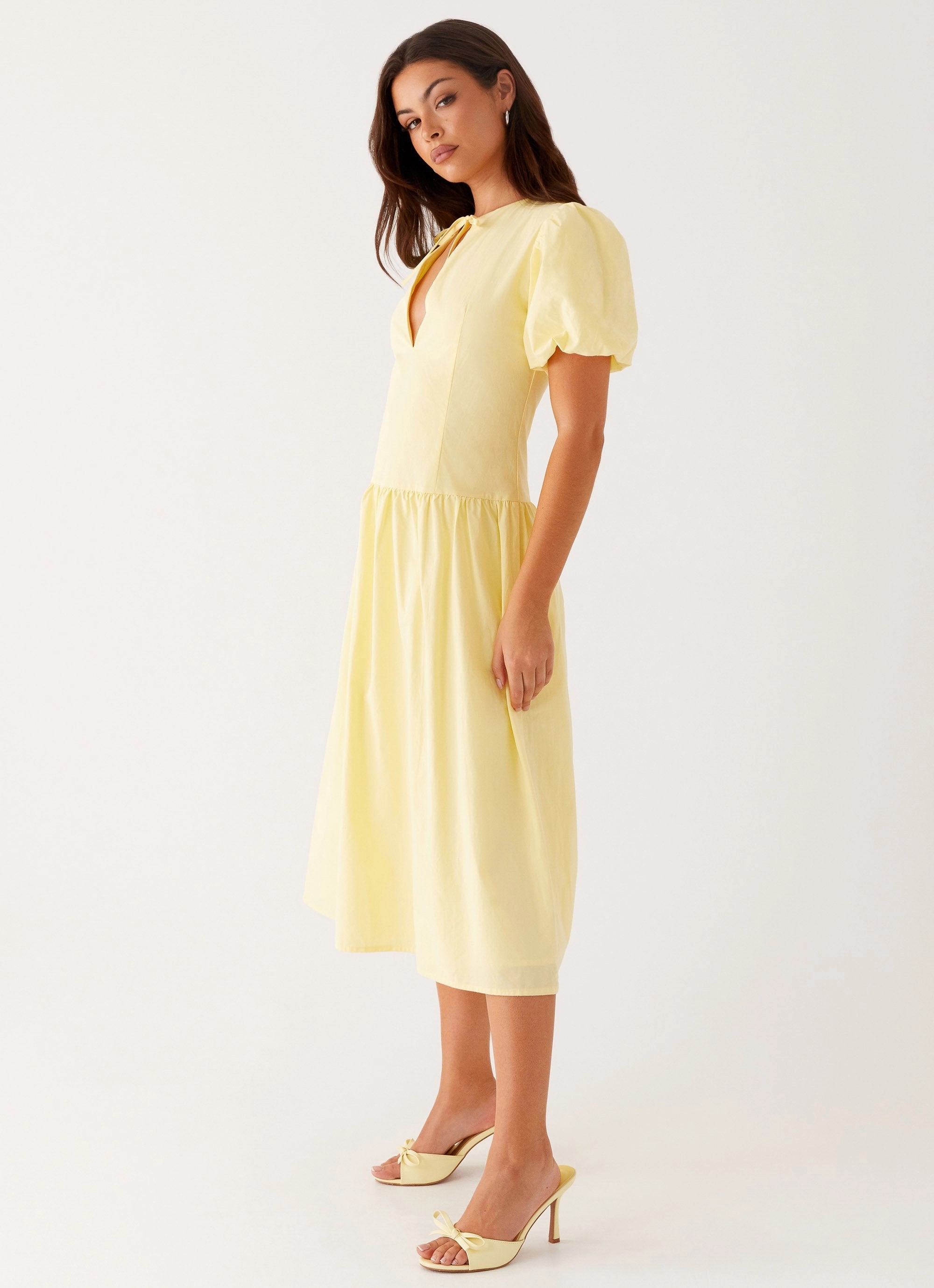 Reyna Midi Dress - Yellow Love Glow