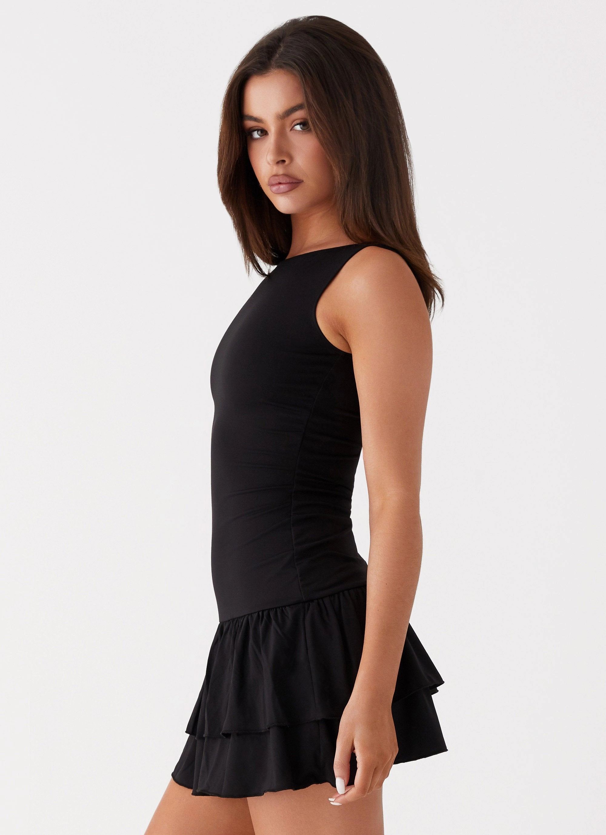 Natural Texture Rhiannon Frill Mini Dress - Black