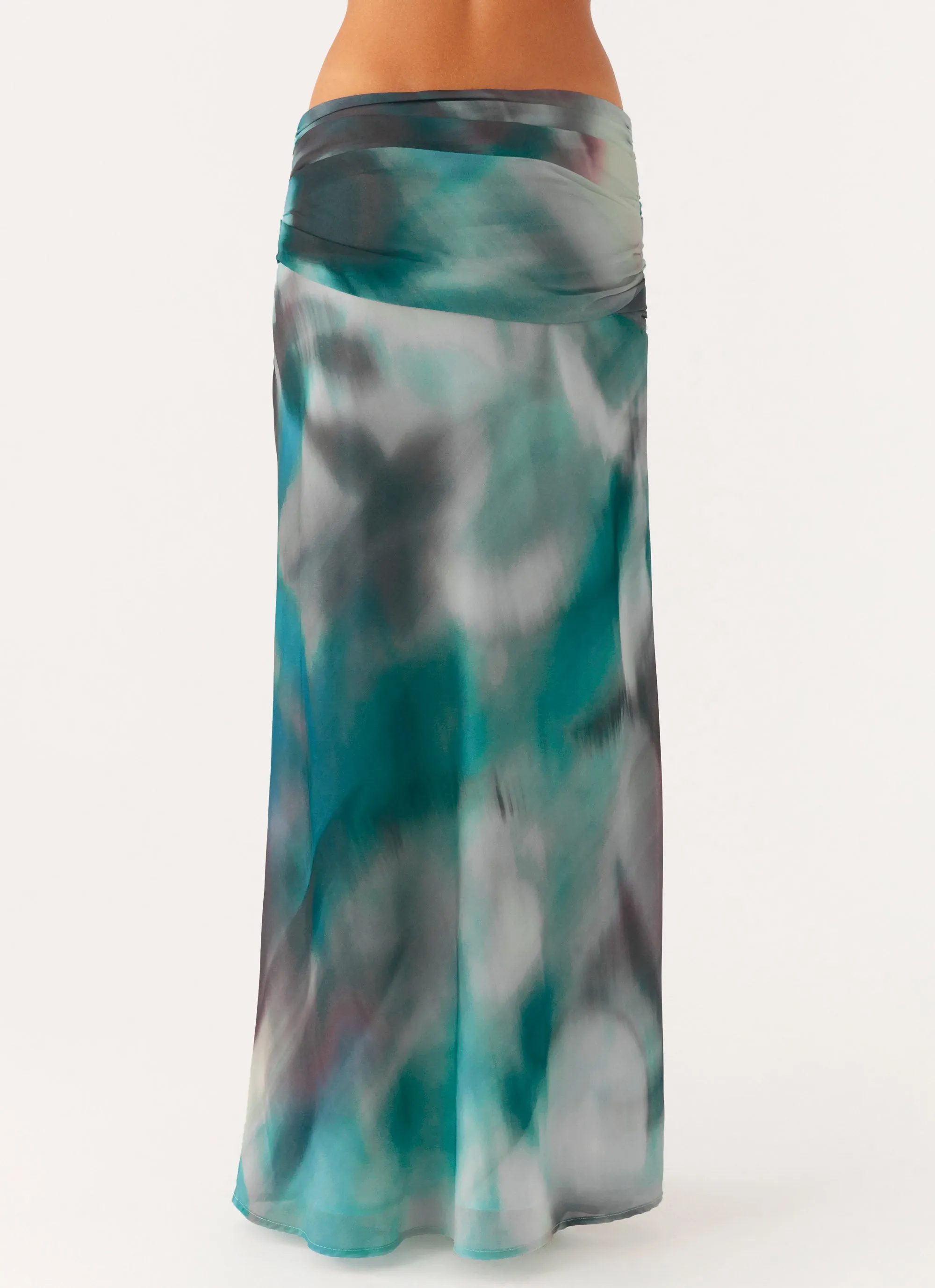 Tonal Layering Rimi Maxi Skirt - Sea Splash