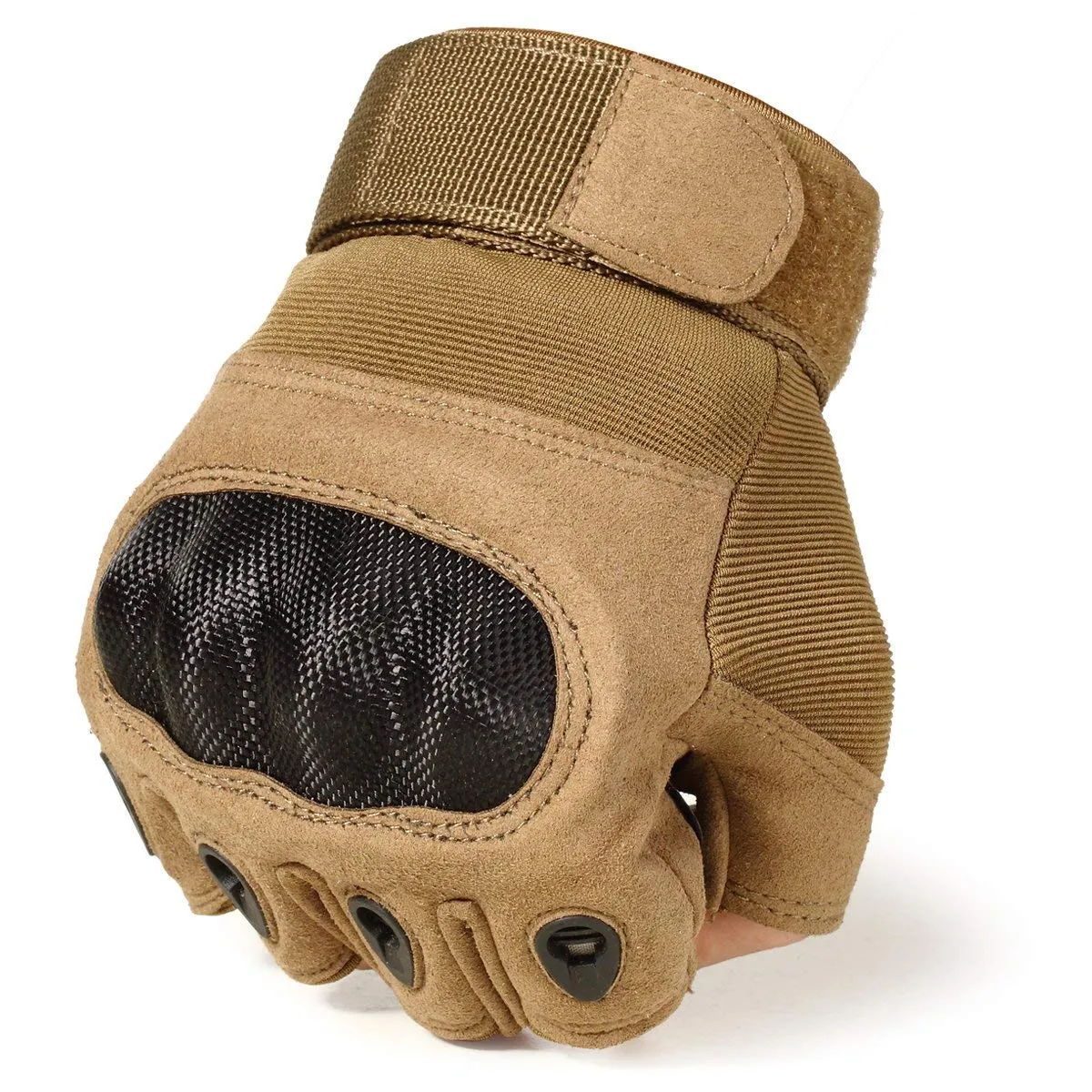 Riparo Men's Tactical Touchscreen Short-Finger Gloves - Sand
