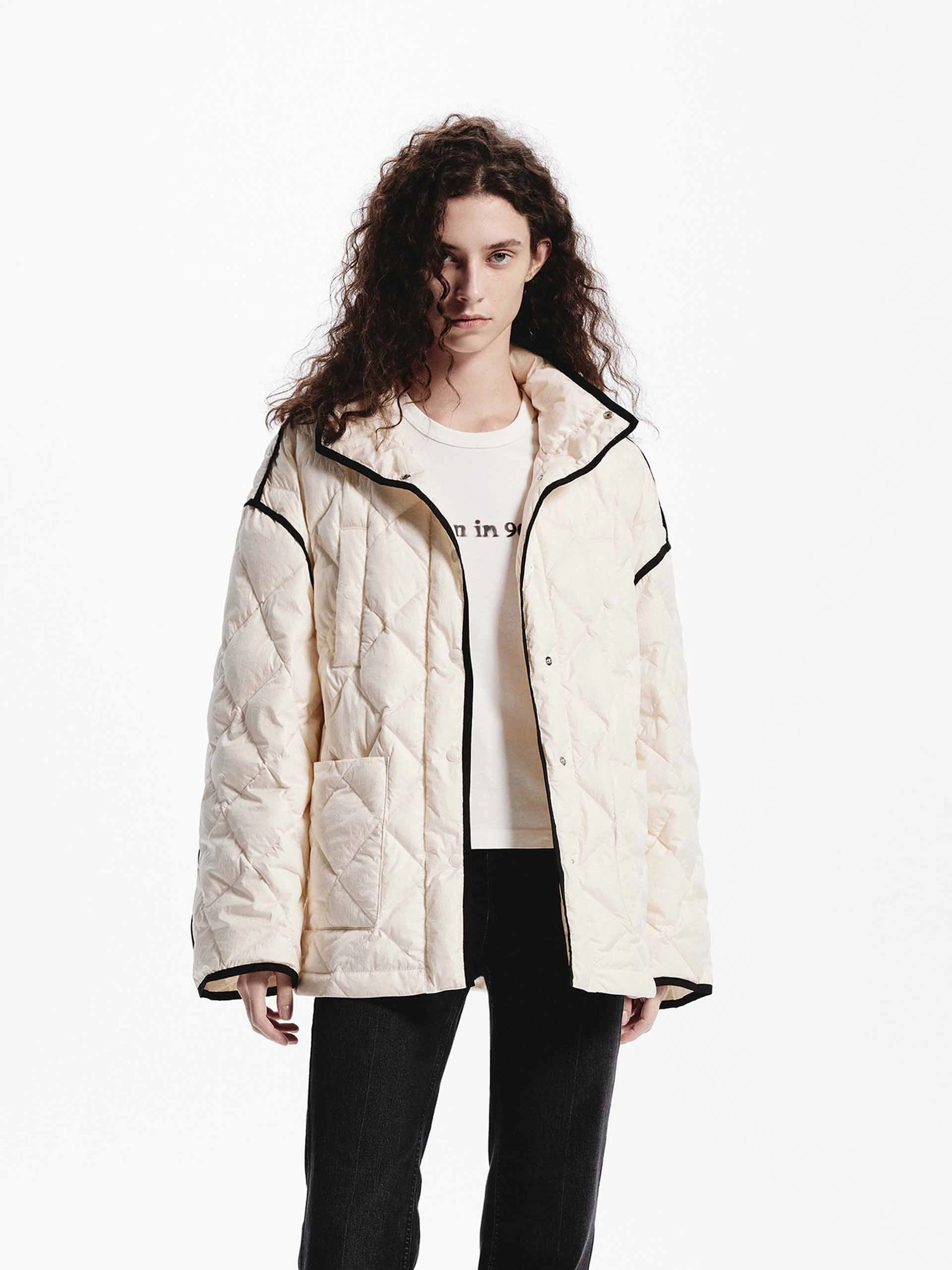 Contrast Quilted Down Jacket Weather Ready