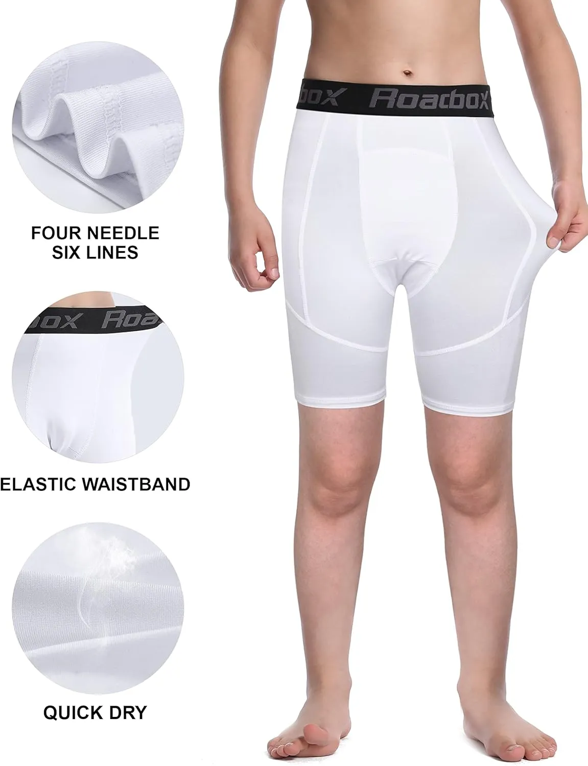 Roadbox Youth Boys Compression Shorts - Spandex Athletic Kids Running Compression Underwear for Basketball Baseball Soccer
