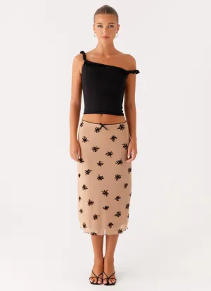Easy Layer Rocca Midi Skirt - Nude