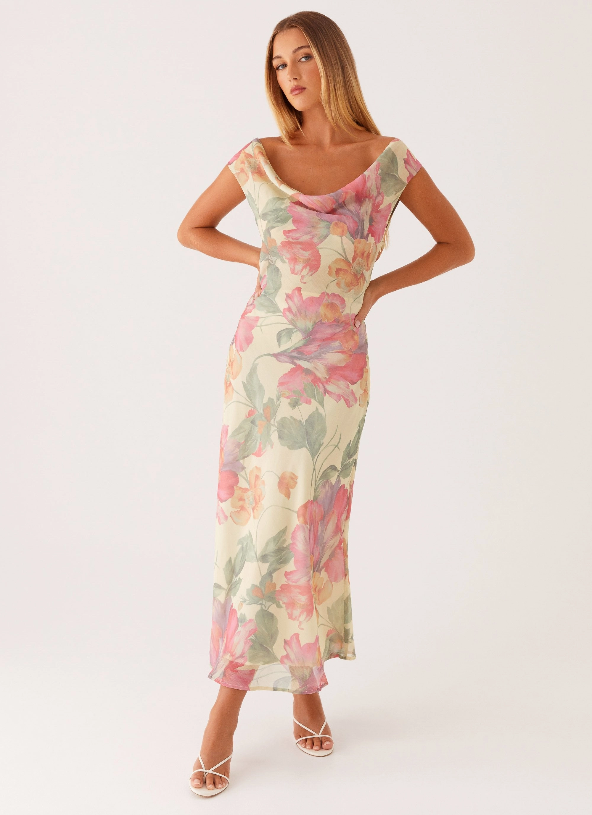 Glam Touch Flexible Comfort Role Model Maxi Dress - Yellow Peony