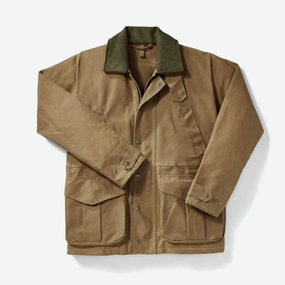 Filson Tin Cloth Field Jacket - Dark Tan Noise Free Zipper Reflective Safety Details