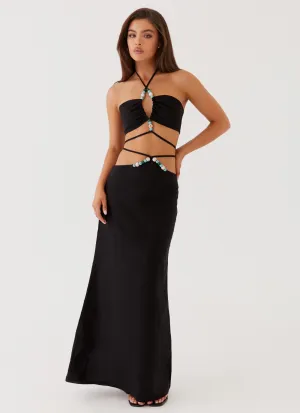 music concert Neveah Beaded Maxi Skirt - Black