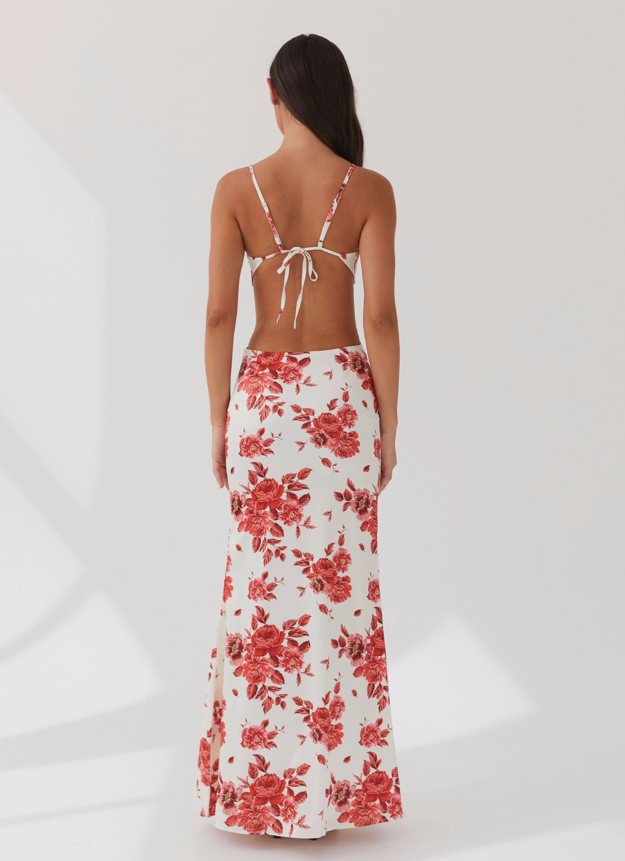 Midi-Length Rosie Satin Maxi Dress - Rosa Floria