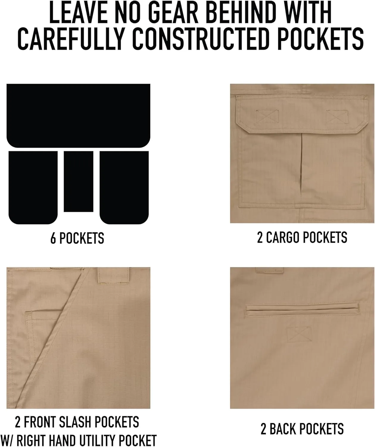 Rothco Tactical Deployment Pant – Rip-Stop Cargo Pants with Stain & Water-Resistant Fabric and EDC Storage