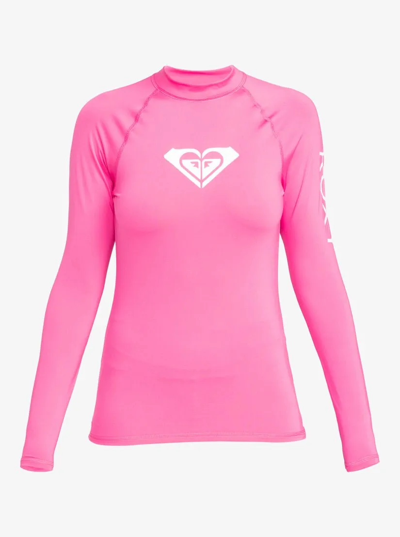 Roxy "Whole Hearted" Women's Long Sleeve UPF 50 Rashguard - Shocking Pink