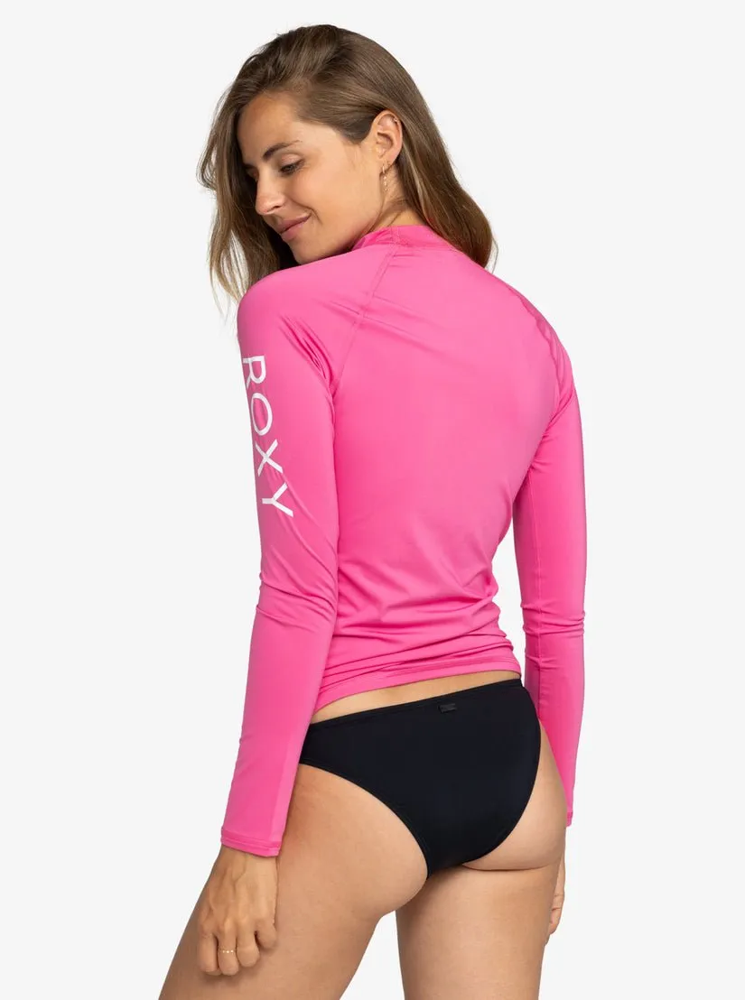 Roxy "Whole Hearted" Women's Long Sleeve UPF 50 Rashguard - Shocking Pink
