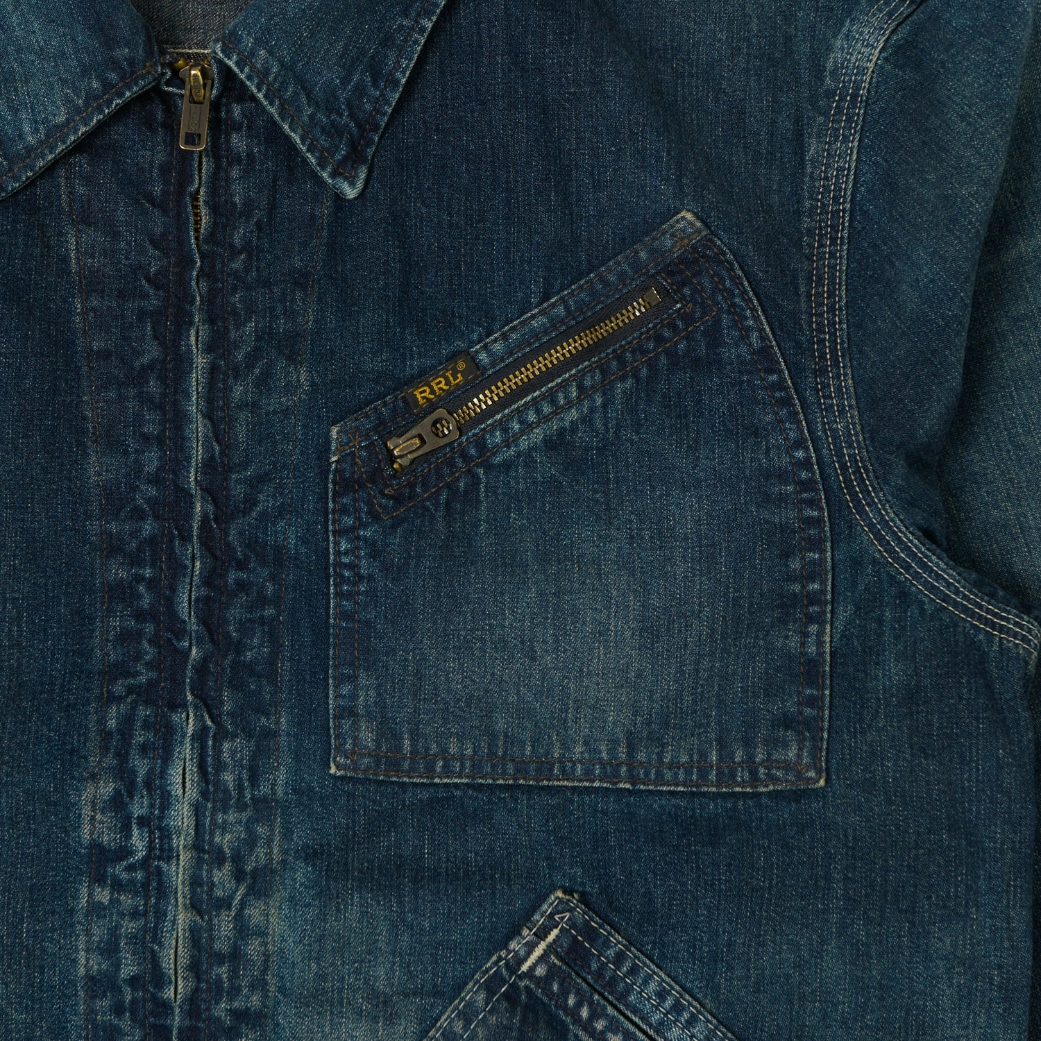 Stand Collar RRL 'Leyton' Denim Jacket - Indigo