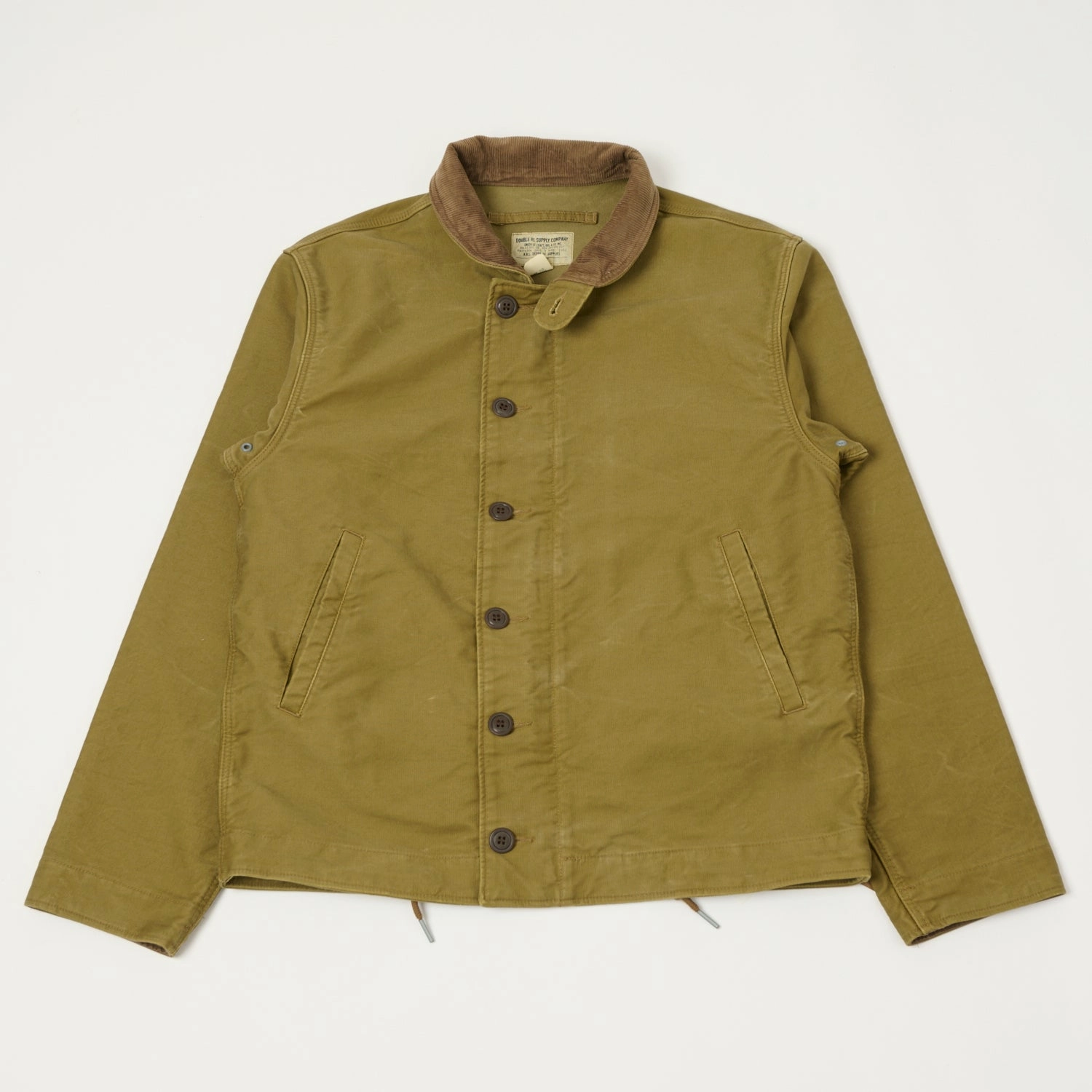 RRL Corduroy-Collar Deck Jacket - Khaki Stretch Comfort