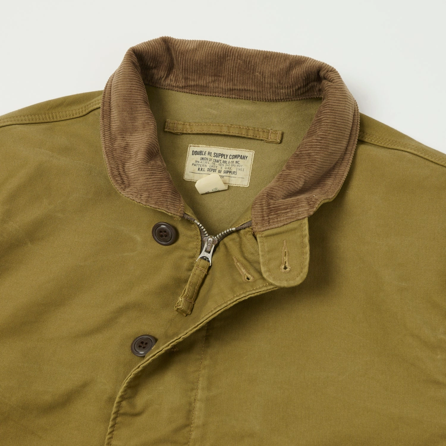RRL Corduroy-Collar Deck Jacket - Khaki Fit For Travel Flexible Fit Wear
