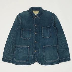 All Occasion Sleek Layer Look RRL Cotton-Linen Denim Engineer Jacket - Mid Wash