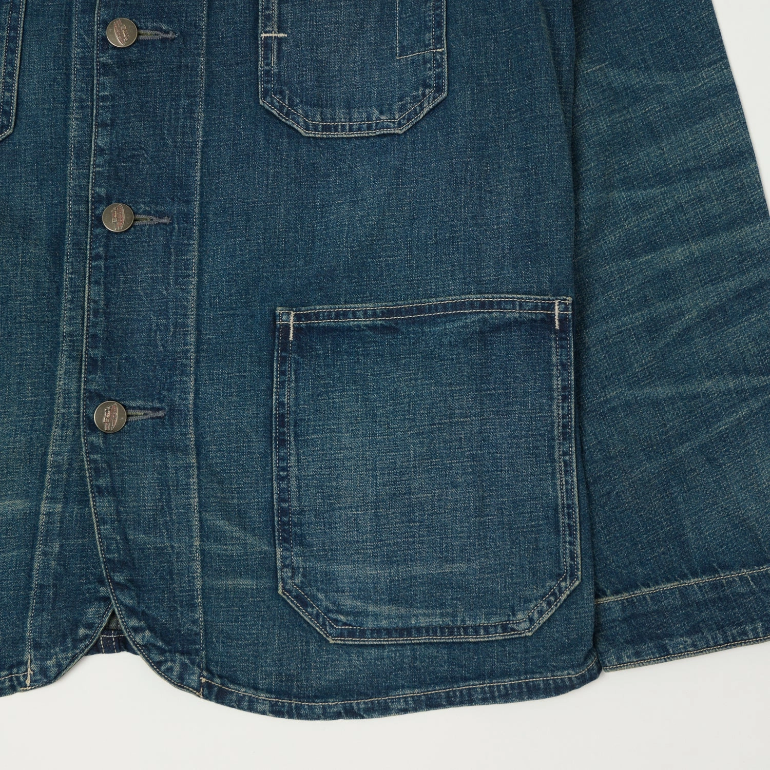 RRL Cotton-Linen Denim Engineer Jacket - Mid Wash FlexibleFit