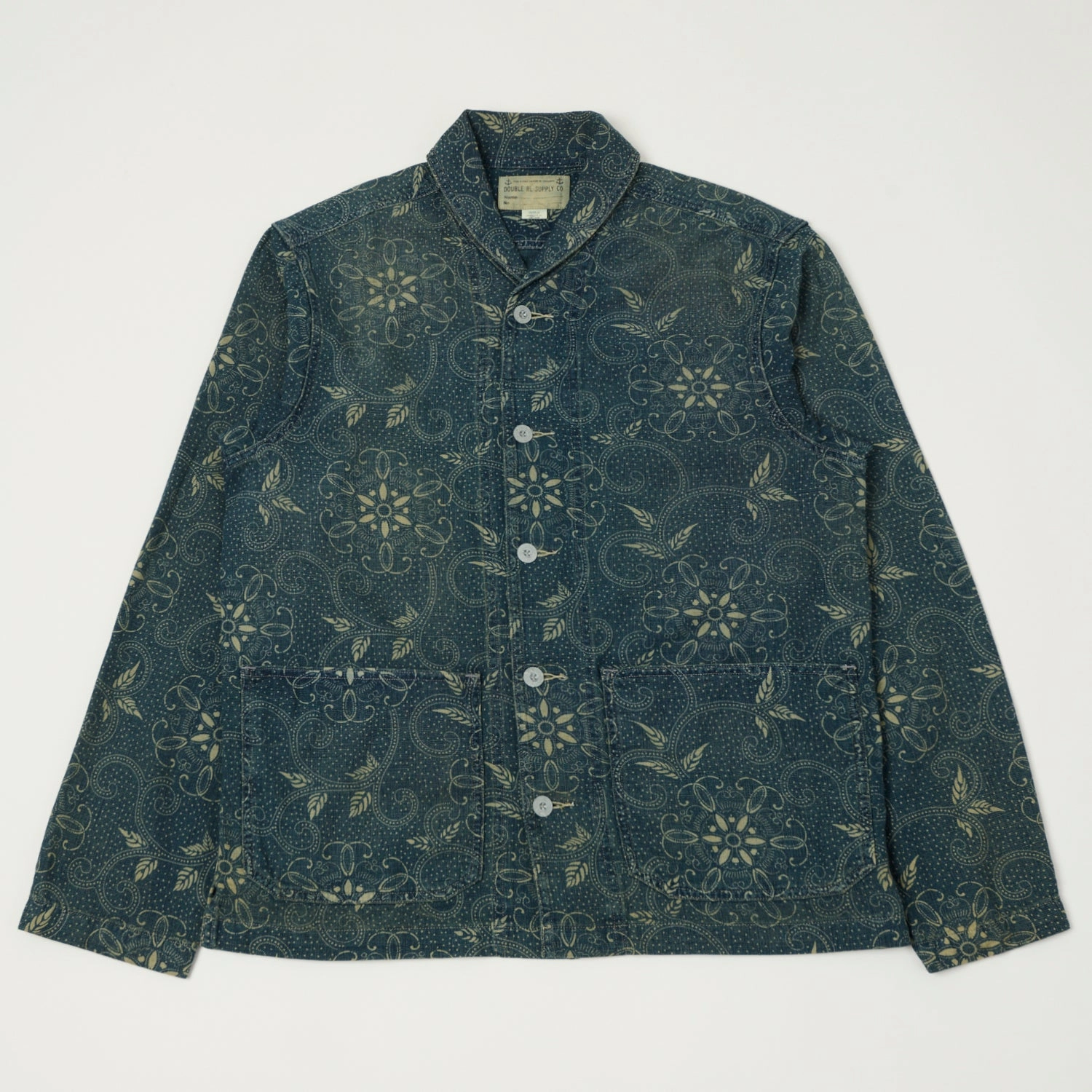RRL Shawl Collar Overshirt - Indigo Paisley CompactPacking Glove Compatible Cuffs
