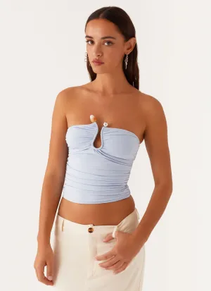 Rudy Tube Top - Blue Moisture Wicking Technology Bamboo Fiber Fabric