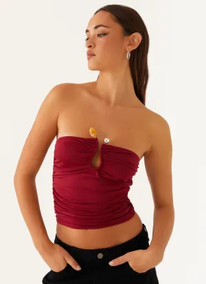 Rudy Tube Top - Maroon FrenchTerryTexture